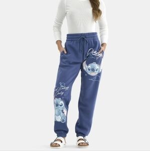 Blue Graphic Sweatpants with Cartoon Design